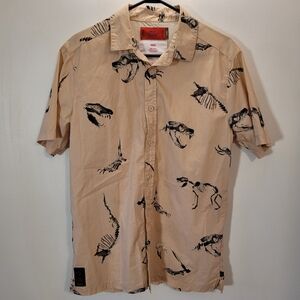 Globe DION AGIUS Dark Hallow Collection Button Up Shirt Mens DINOSAURS - S